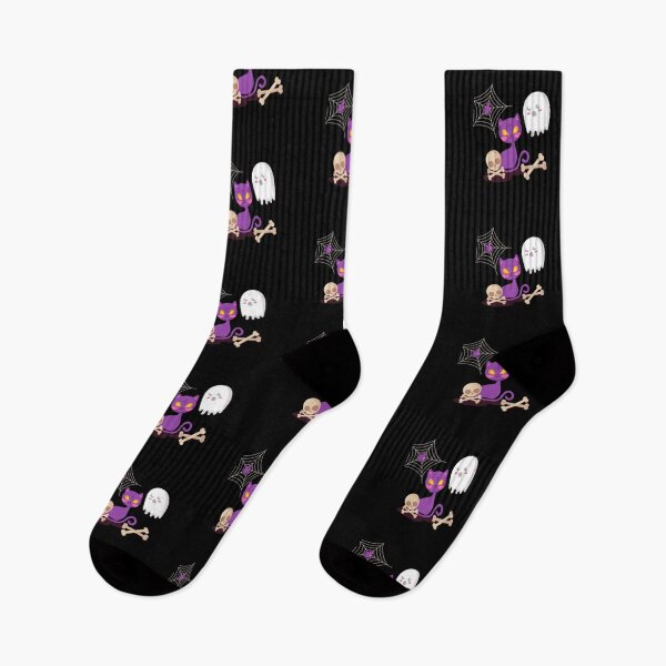 Aperçu de l'œuvre Chat violet, crâne, chemise d'Halloween Boo 2020 créée et vendue par Happy-PrintZ.