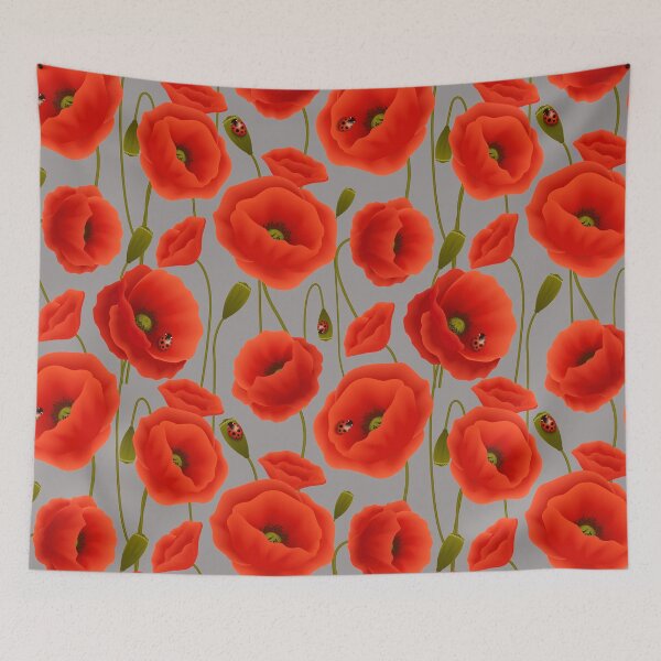 Item preview, poppy floral print flower seamless pattern designed and sold by mashmosh.