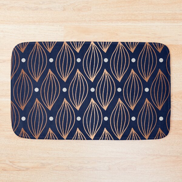 COPPER WAVE - NAVY BLUE Bath Mat