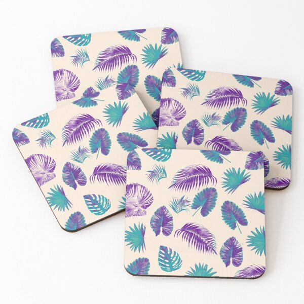 Item preview, Tropical Jungle Palm Leaves - Purple and Teal designed and sold by AlteredAtelier.