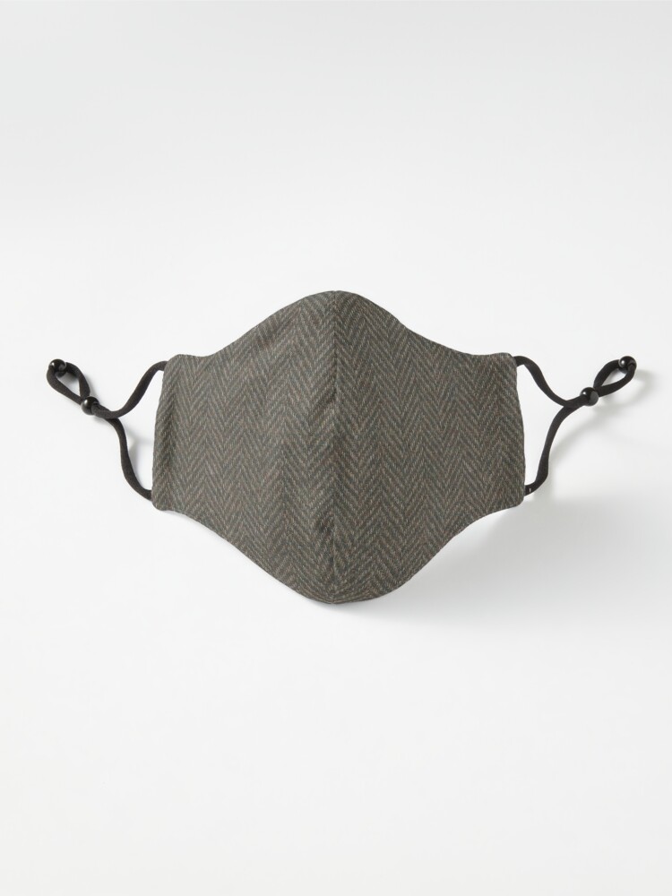 Alternate view of Herringbone Wool Tweed Fabric Mask