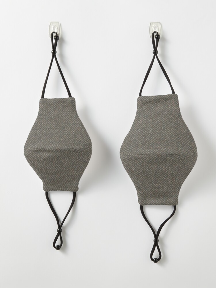 Alternate view of Herringbone Wool Tweed Fabric Mask
