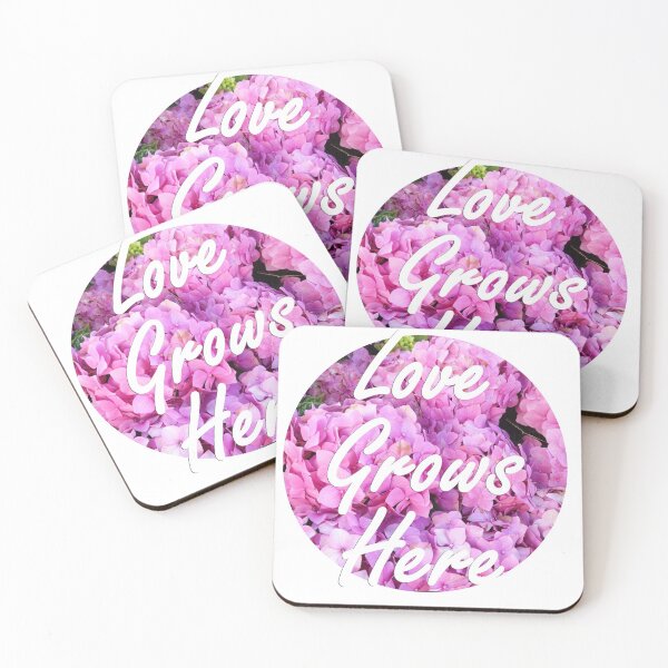Item preview, 1. Love Grows Here Quote Pink Hydrangea designed and sold by citrusapple.