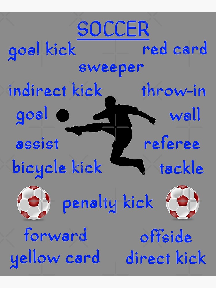 Póster «Términos de fútbol muchas de las palabras Términos utilizados en el juego de fútbol Póster «Términos de fútbol muchas de las palabras Términos utilizados en el juego de fútbol