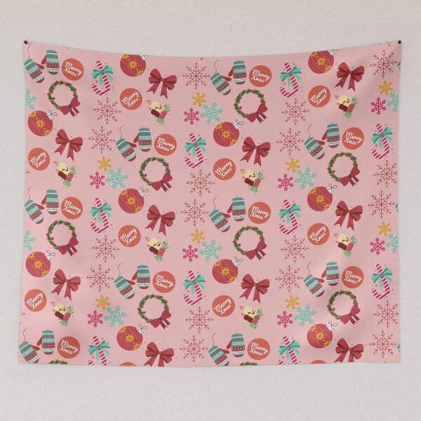 Item preview, Cute Christmas Pattern | Wreath, Candles,Candy Cane, Snowflakes designed and sold by Moodyandmellow.