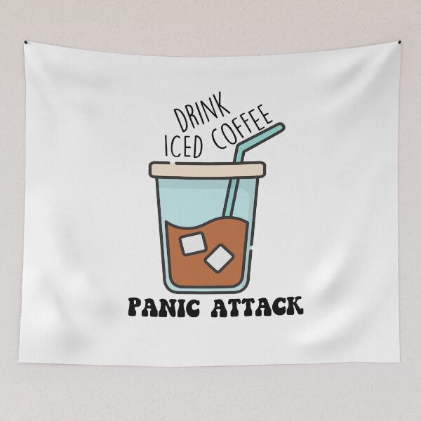 Item preview, Drink Iced Coffee Panic Attack designed and sold by The Little Wood Cottage.