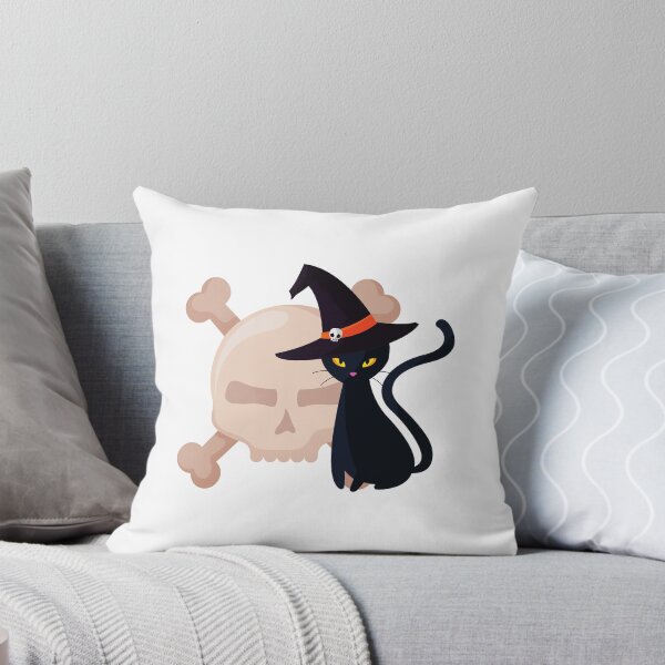 Aperçu de l'œuvre Chemise Chat Noir et Crâne Halloween 2020 créée et vendue par Happy-PrintZ.
