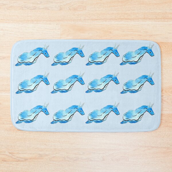 Item preview, ocean bathmat blue slug designed and sold by NancyArtDesigns.