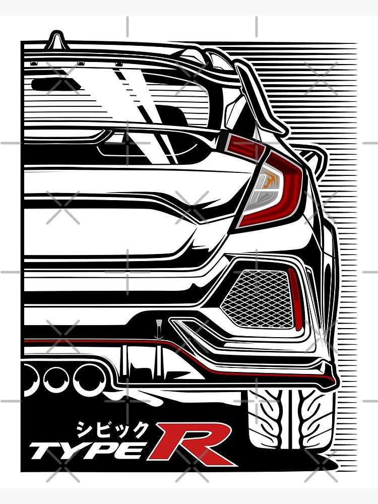 Discover Civic Type R FK8 Premium Matte Vertical Poster