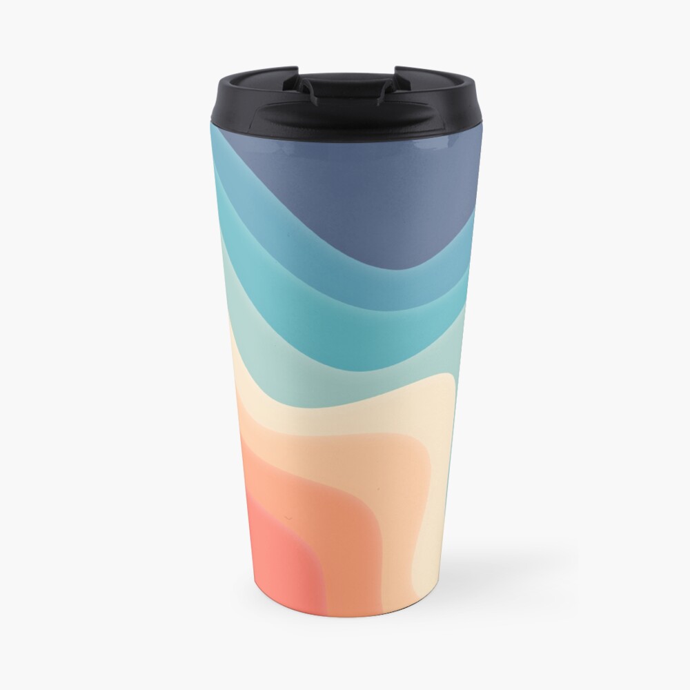 Retro color wave Travel Mug