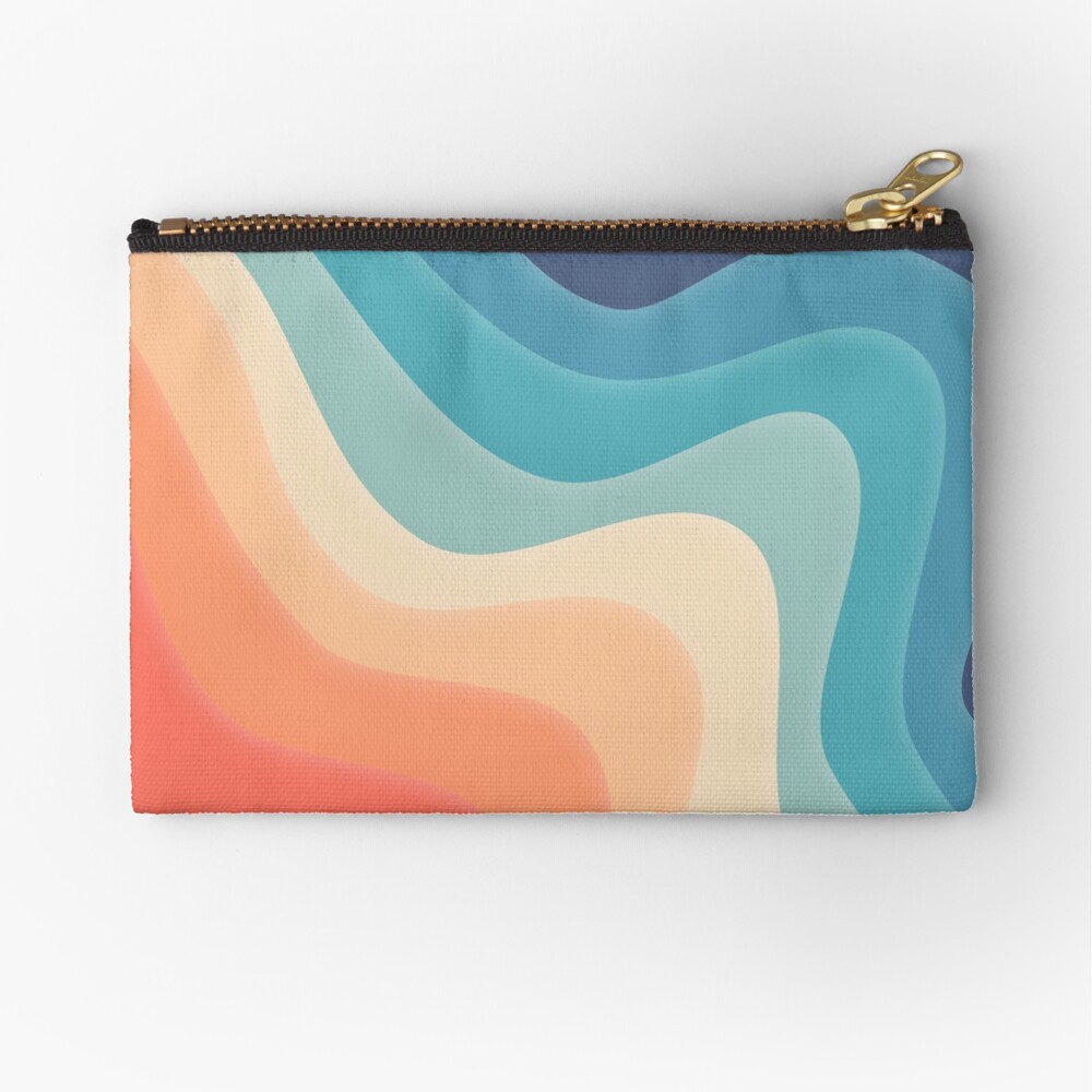 Retro color wave Zipper Pouch