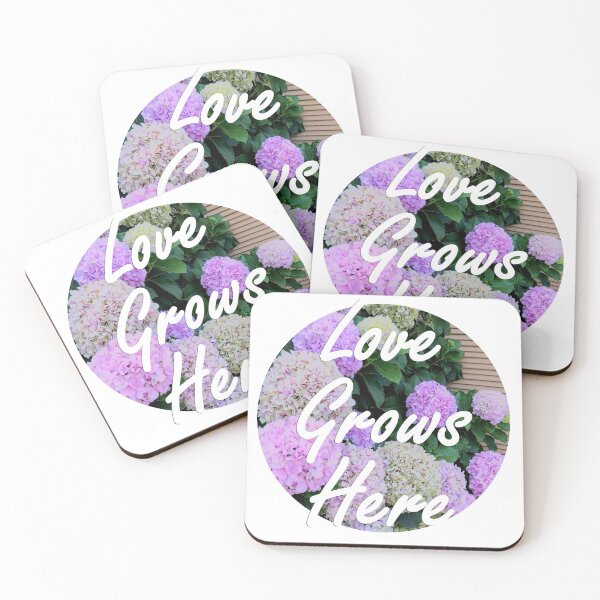Item preview, 2. Love Grows Here Quote Pink, Purple, and Blue Hydrangea designed and sold by citrusapple.