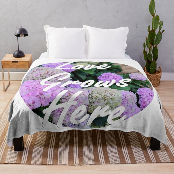 Item preview, 2. Love Grows Here Quote Pink, Purple, and Blue Hydrangea designed and sold by citrusapple.
