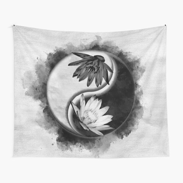 Yin Yang - Lotus flowers Tapestry for Sale by k9printart