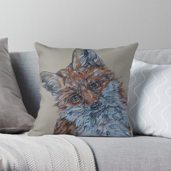 What Chicken? Best-selling Fox Art by Sam Fenner Throw Pillow