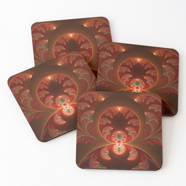 Item preview, Luminous Abstract Modern Brown Orange Red Fractal Art designed and sold by gabiwArt.