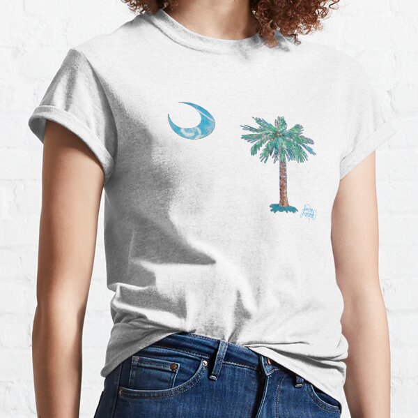 Palmetto Tree and Moon by Jan Marvin Classic T-Shirt
