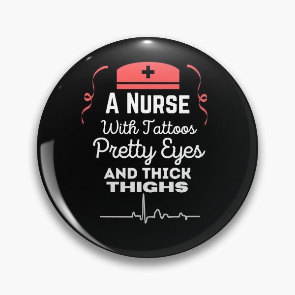 Item preview, Funny Nurse With Tattoos Pretty Eyes and Thick Thighs Heart Rhythm designed and sold by Gifty-Designs.