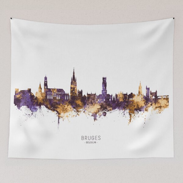 Item preview, Bruges Belgium Skyline designed and sold by ArtPrints.
