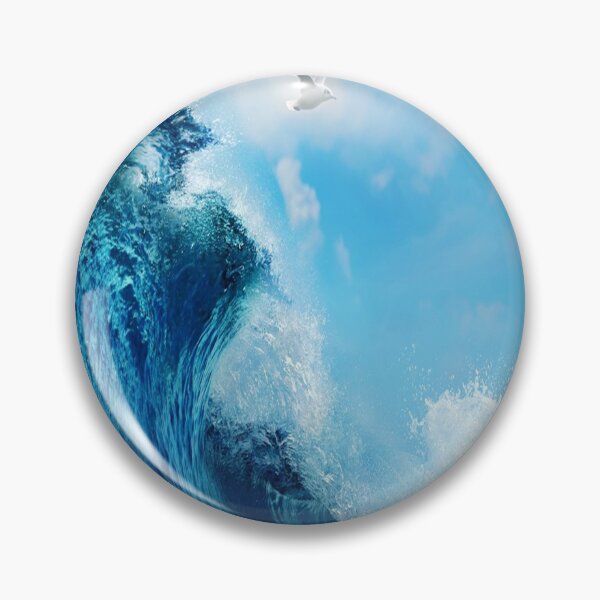 Item preview, Blue ocean waves and the tide Throw Pillow designed and sold by kingdom-designs.