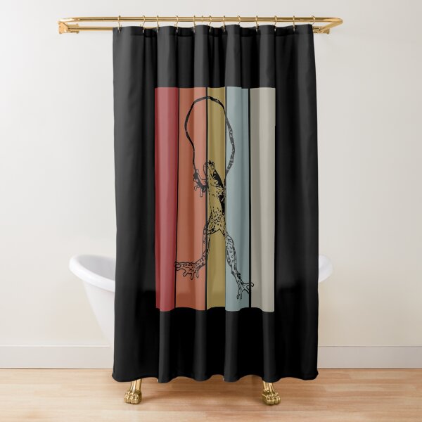 Jumping Frog Silhouette Skipping Rope Amphibian Retro Animal Gift Shower Curtain