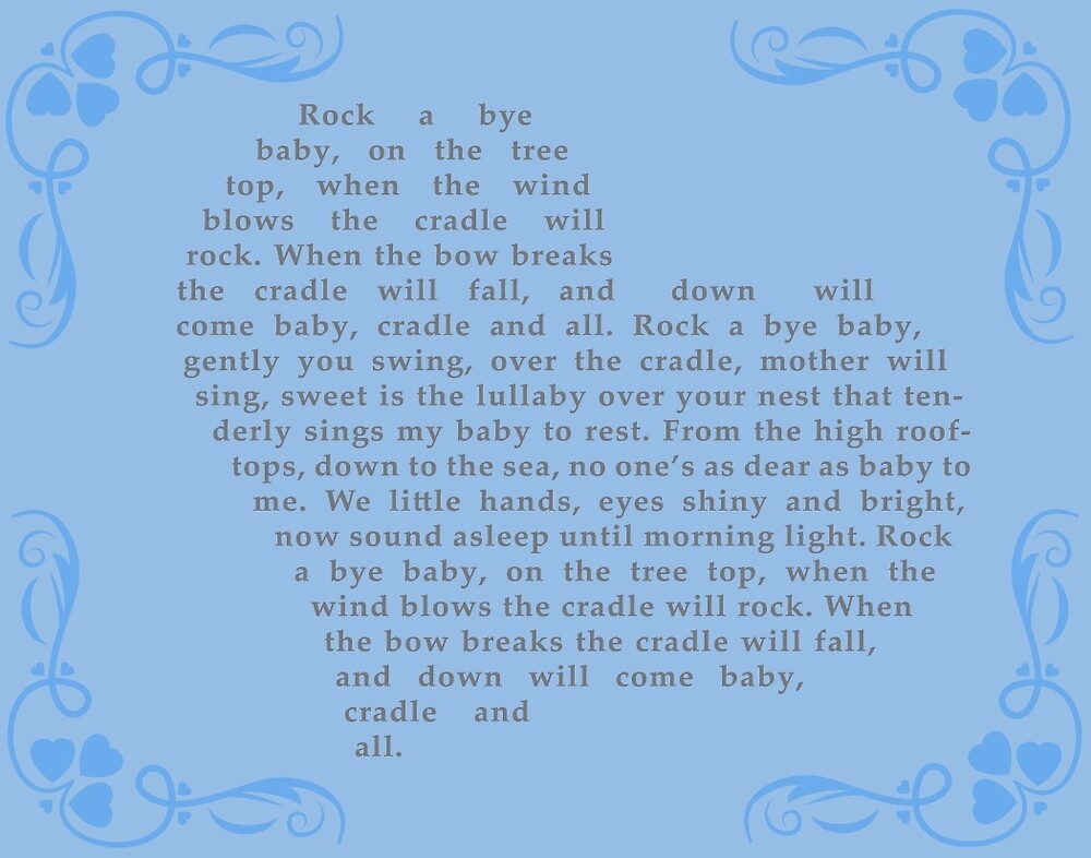 "Rock A Bye Baby Blue Nursery Theme" by JennyJoDesign | Redbubble