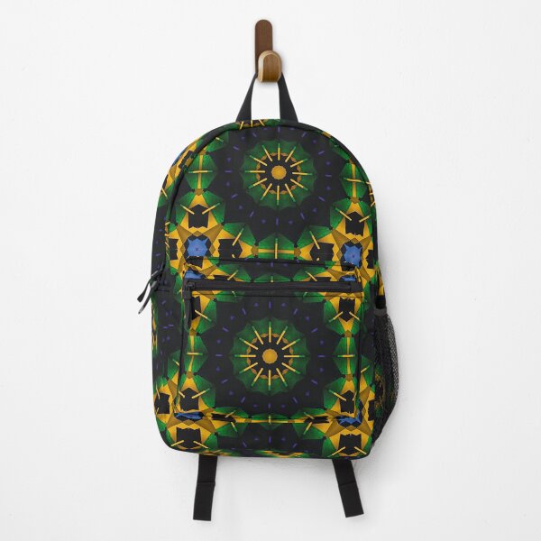 Item preview, repeating green kaleidoscopic flowers designed and sold by andromedoz.