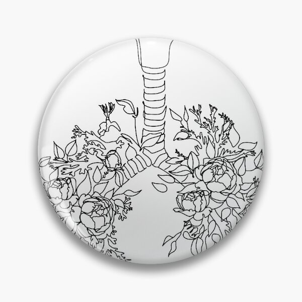 Item preview, floral lungs line art. Line illustration. Floral Lungs Anatomy Poster for respiratory therapist gifts pulmonary gifts nurse gifts lungs art print quit smoking gift for pulmonologist designed and sold by OneLinePrint.