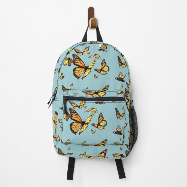  Niaocpwy School Backpacks Blue Pattern Butterflies Elementary  Students Bookbags With Water Bottle Pocket