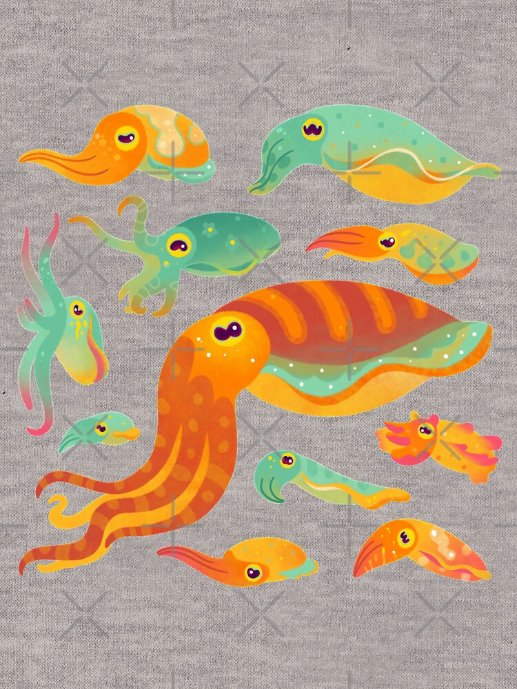 Thumbnail 3 of 3, Lightweight Hoodie, Cuttlefish - dark designed and sold by pikaole.
