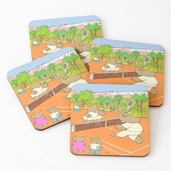 A game of tennis with Babar ... Coasters (Set of 4)