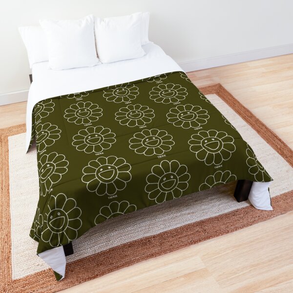 SMILING FLOWER HYPEBEAST MASK OLIVE GREEN Throw Pillow for Sale by  aydapadi