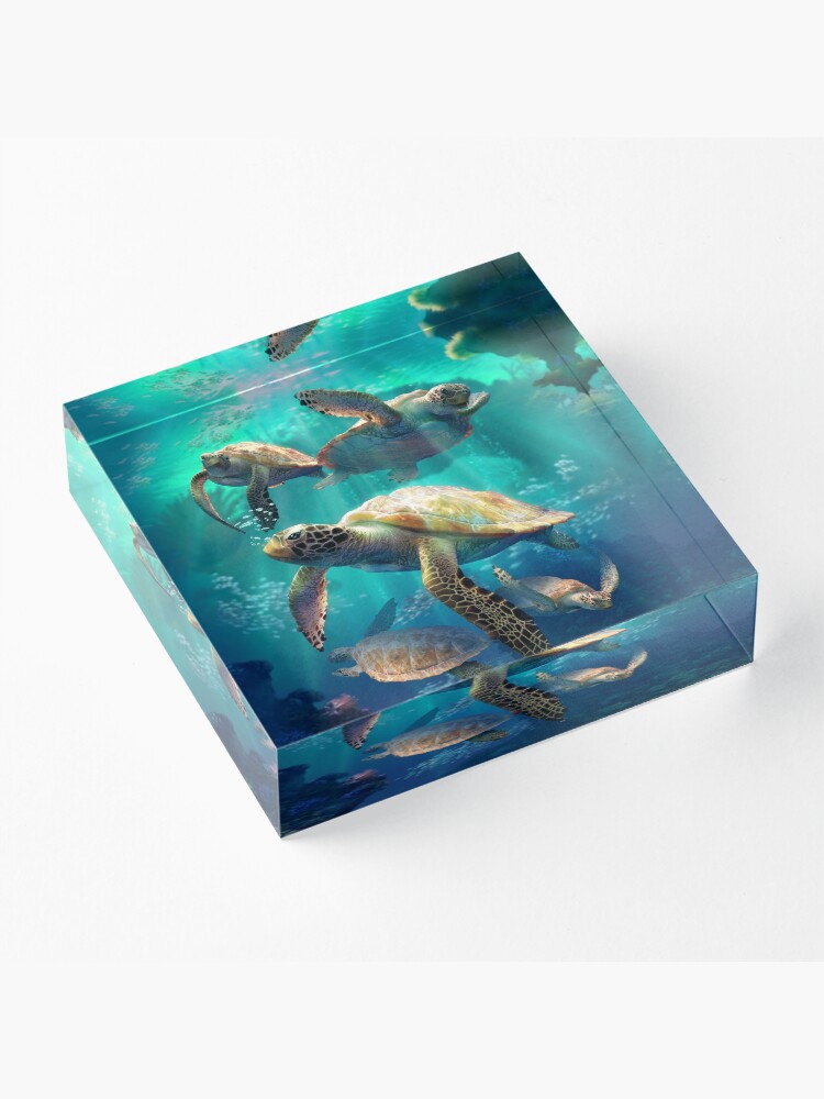 Alternate view of Sea Turtles Acrylic Block