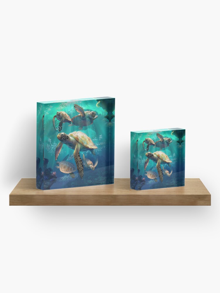 Alternate view of Sea Turtles Acrylic Block