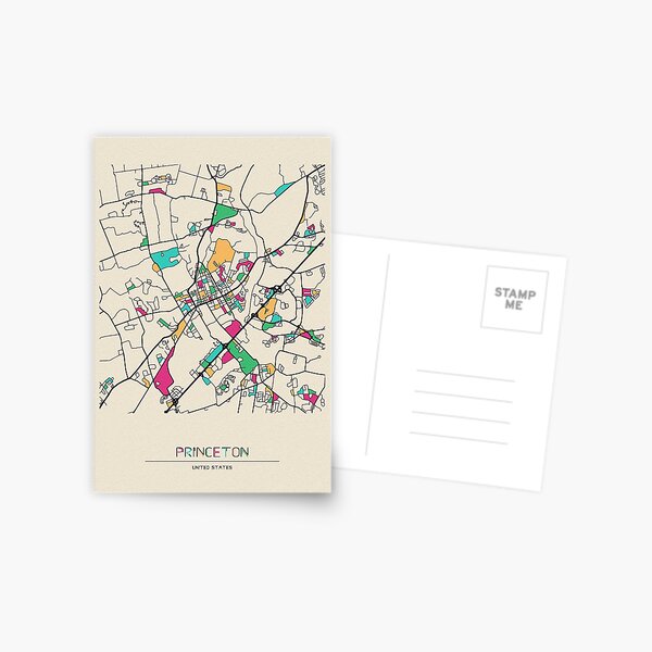 Aperçu de l'œuvre Carte des rues de Princeton, New Jersey créée et vendue par A Deniz Akerman.