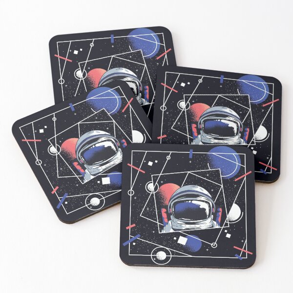 Item preview, Astronaut in the Universe , with a geometric Galactic background designed and sold by FFelder.