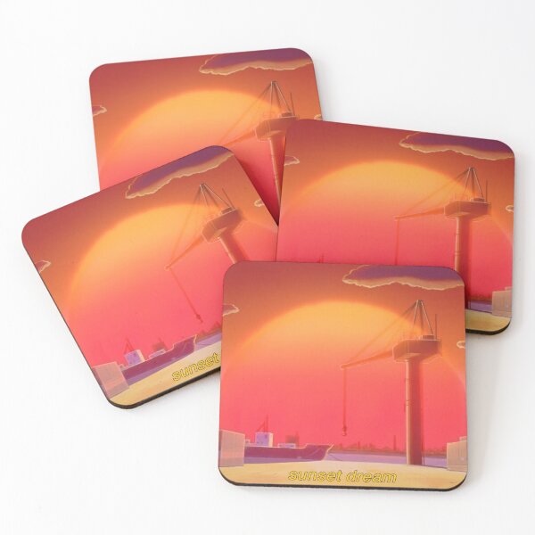 Item preview, Aesthetic anime scene with orange sunset and dreamy mood laptop sticker designed and sold by Vapid  Rose.