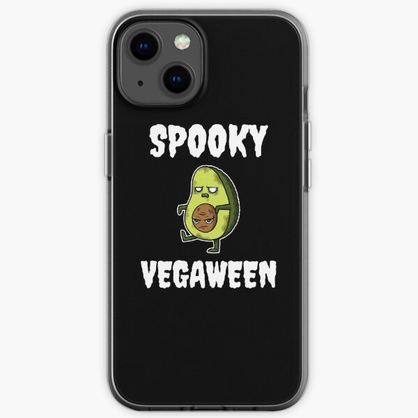 Spooky Vegaween Vegan Halloween with Zombie Avocado iPhone Soft Case