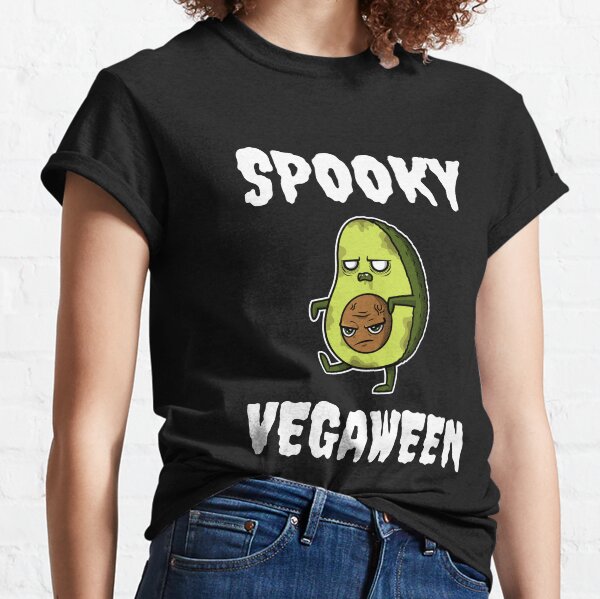 Spooky Vegaween Vegan Halloween with Zombie Avocado Classic T-Shirt