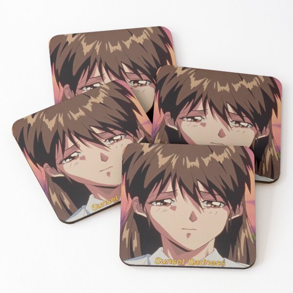Item preview,  Aesthetic sad anime scene sunset sadness with orange sunset dreamy mood laptop sticker designed and sold by Vapid  Rose.