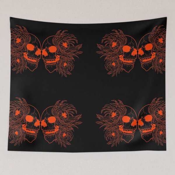 Item preview, Halloween skull and chrysanthemums designed and sold by BV-creas.