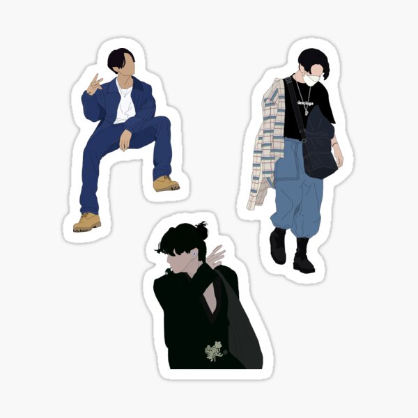 Paquete de pegatinas de looks icónicos de Jungkook Pegatina