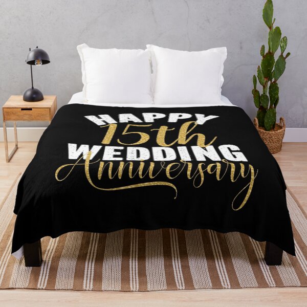 Item preview, Happy 15th Wedding Anniversary Matching Gift For Couples design designed and sold by Grabitees.