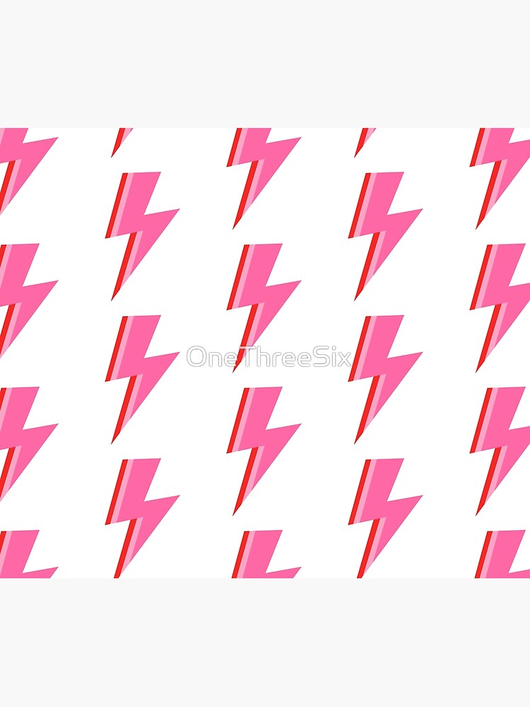 Pink and Red Striped Lightning Strike by OneThreeSix