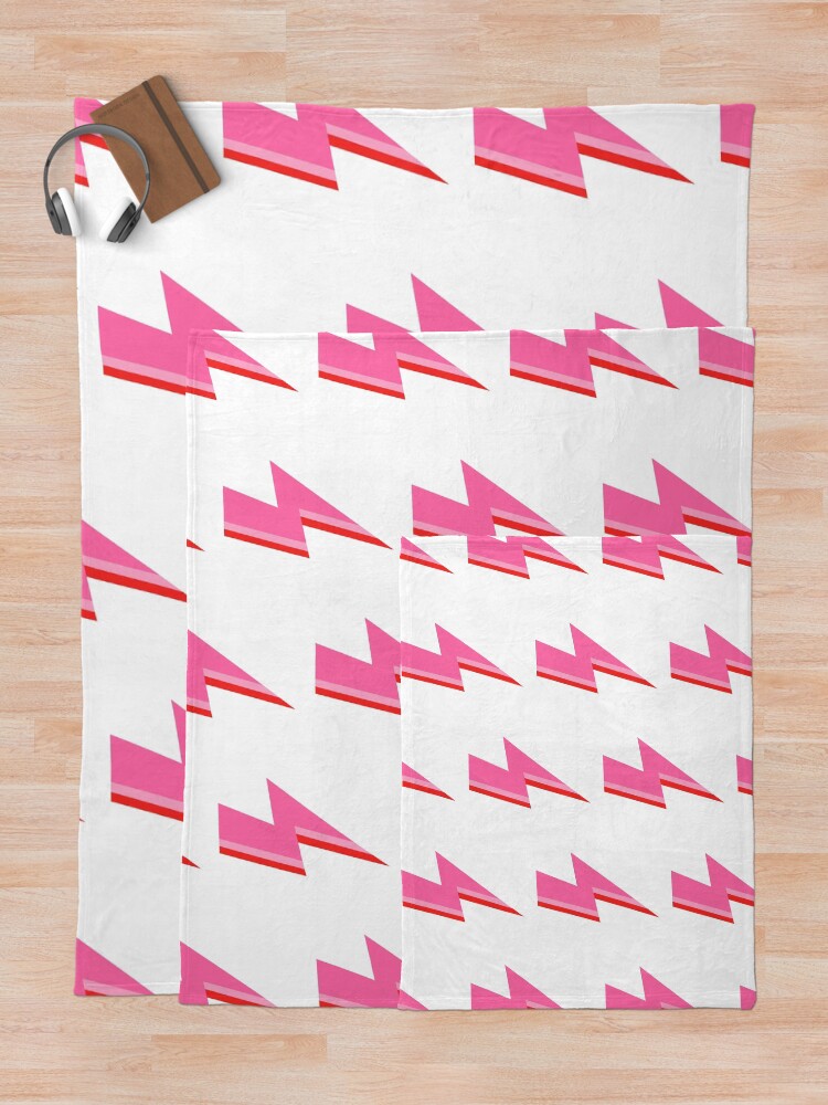 Alternate view of Pink and Red Striped Lightning Strike Throw Blanket