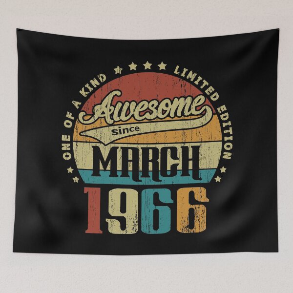 Item preview, Vintage March 1966 One Of A Kind Awesome Since March 1966 55th Birthday Gift 55 Years Old designed and sold by Takatv.