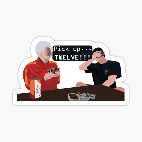 Chan with Felix playing UNO meme (without background) Sticker