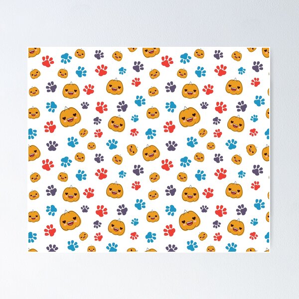 Vista previa del artículo con la obra «Pata perro patrón de calabaza de Halloween», diseñado y vendido por Marstore.
