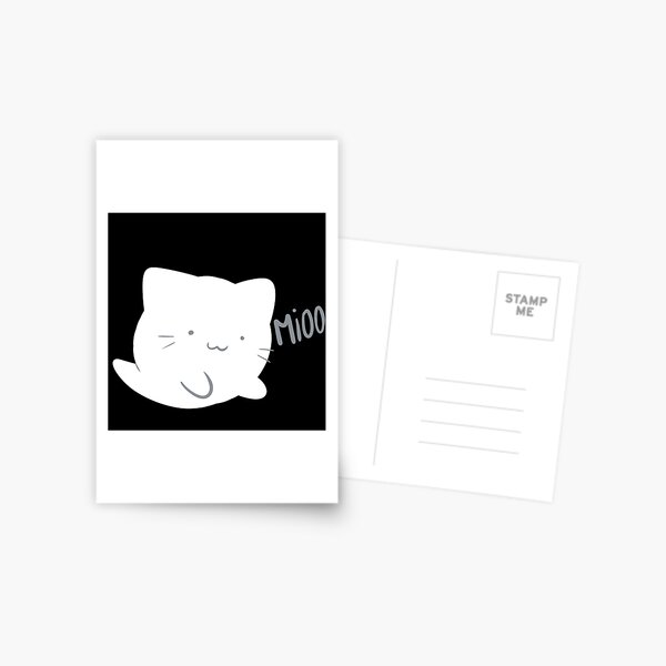 Fantôme Chat Miouh ! Mioo ! Mignon Simple Spooky Halloween Carte postale