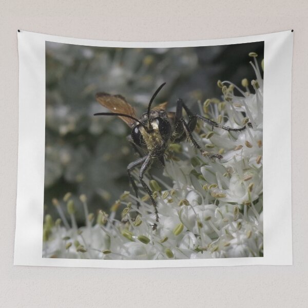 Item preview, Wasp on onion flower designed and sold by BigAndRed.